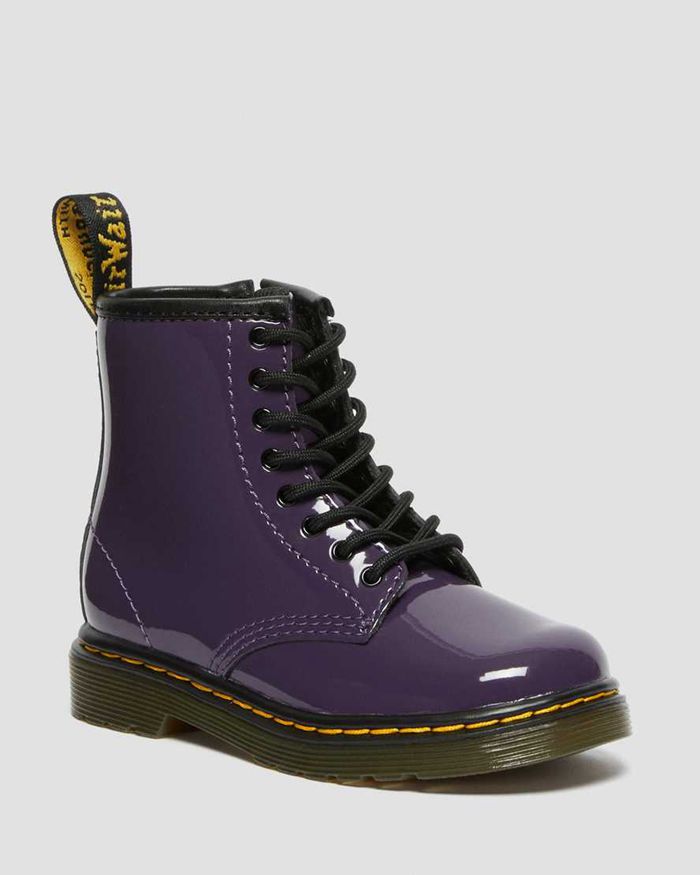 Dr Martens Støvler Barn Lilla Toddler 1460 Patent Læder Lace Up 6403JVBCG